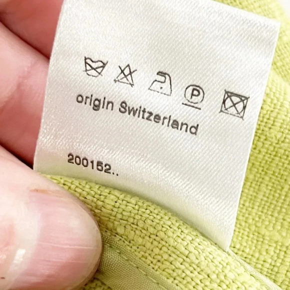 Akris Punto Lime Green 100% Linen Zip Front Blazer Jacket Women's Size 6 - Picture 9 of 9